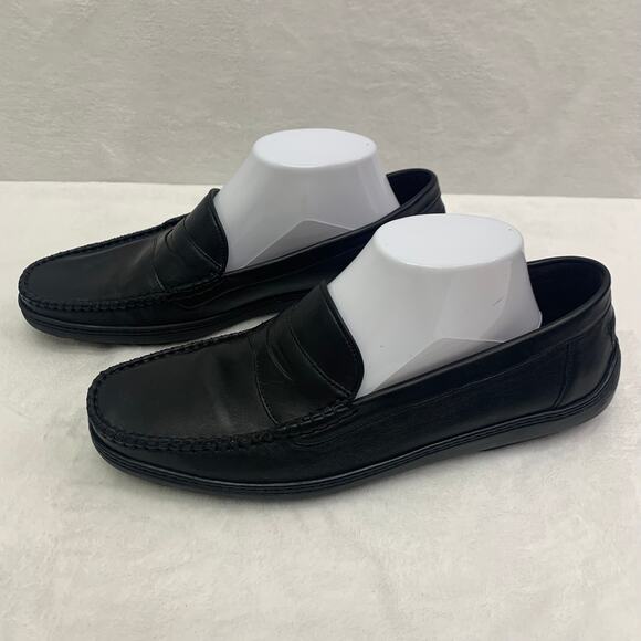 Bragano Mens 8.5 Loafers Black Leather Shoes Made In Italy Comfort Dress Penny main image 10